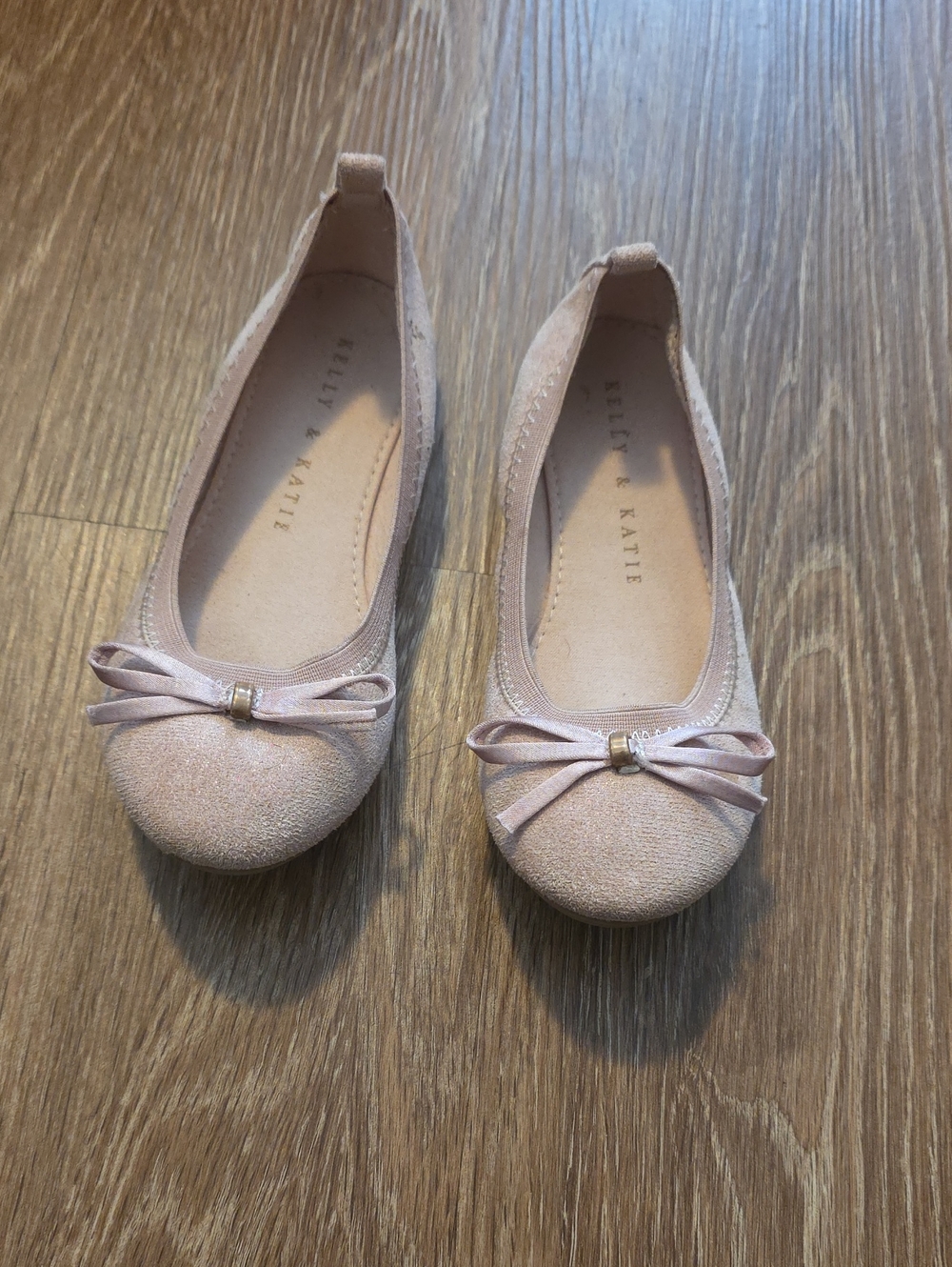 Kelly & Katie Girls' Light Pink Bow Ballet Flats